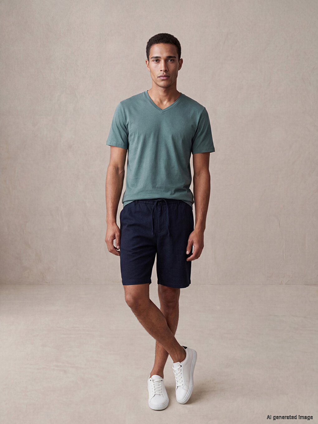 V Neck Jersey Men's T-Shirt-1