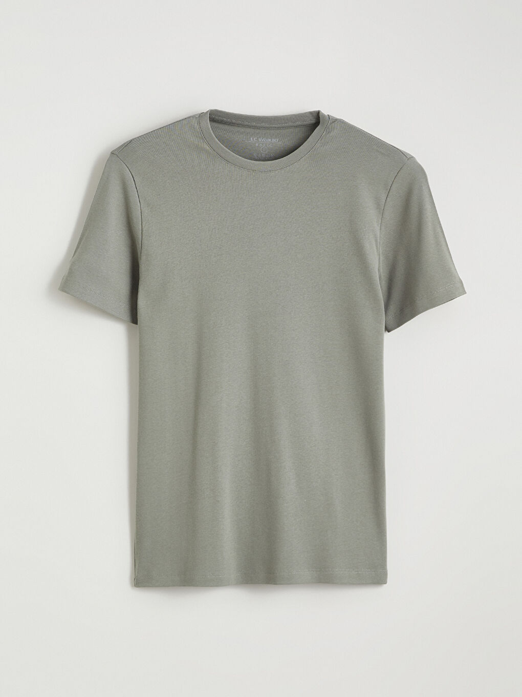 Haki Bisiklet Yaka Penye Erkek Tişört-4