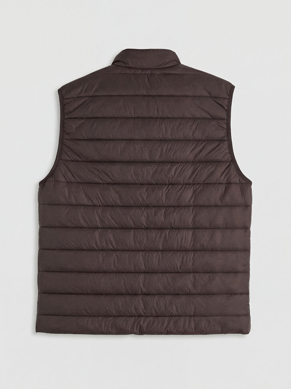 Kahverengi Standart Kalıp Dik Yaka Erkek Şişme Yelek-1