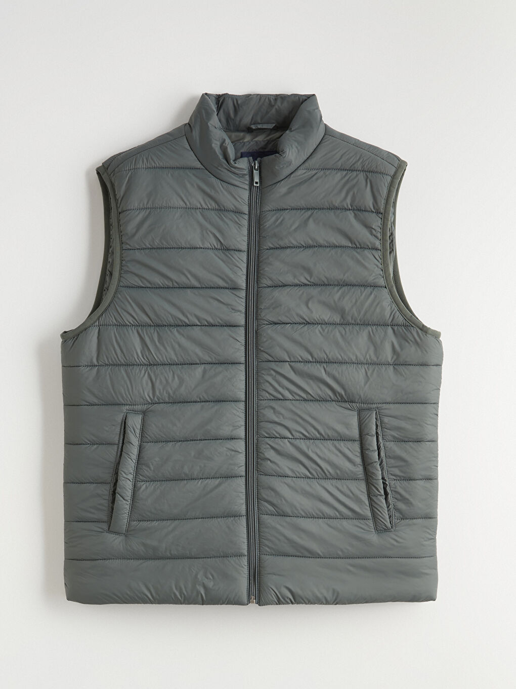 Yeşil Standart Kalıp Dik Yaka Erkek Şişme Yelek-5