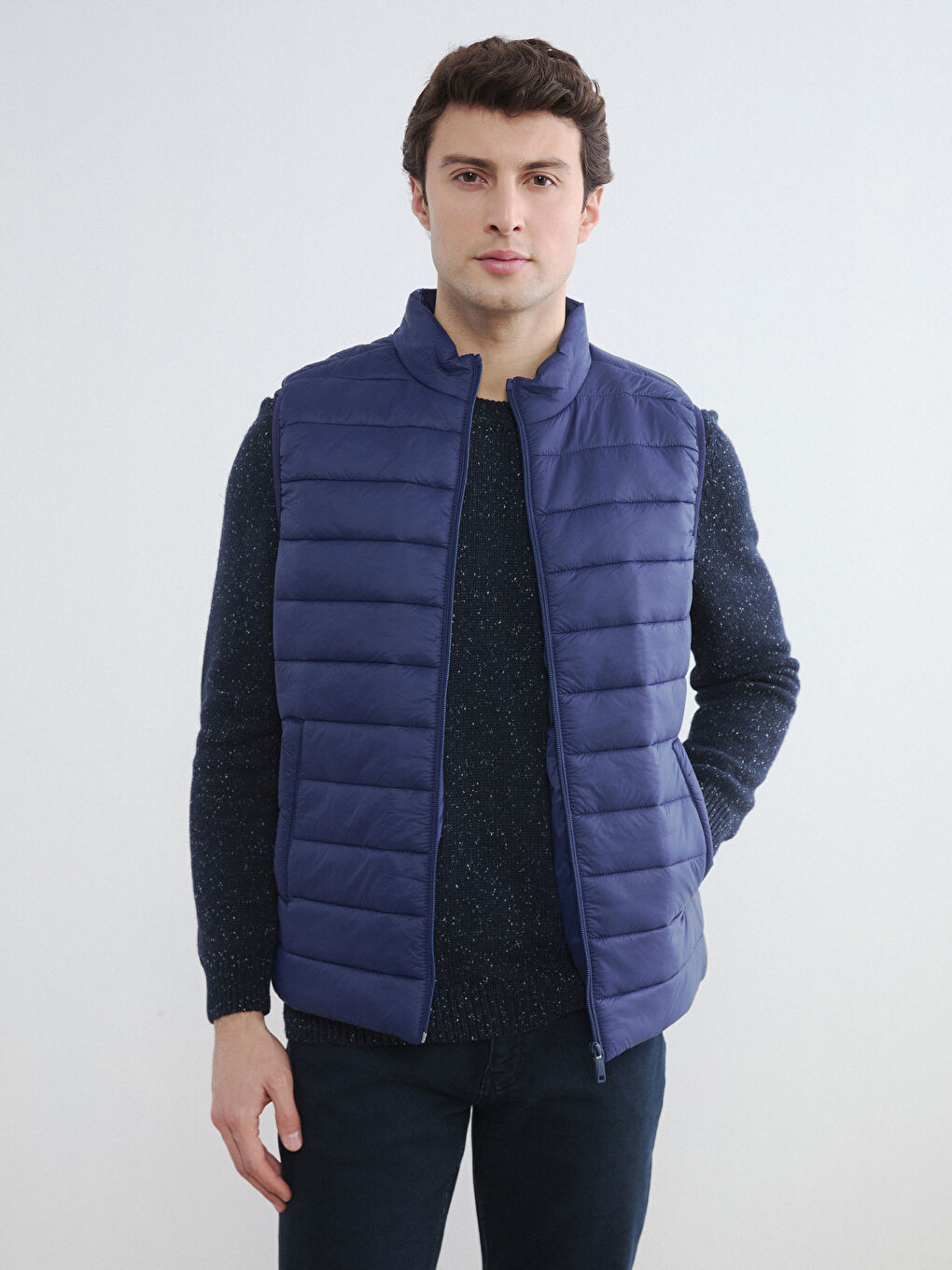 İndigo Standart Kalıp Dik Yaka Erkek Şişme Yelek