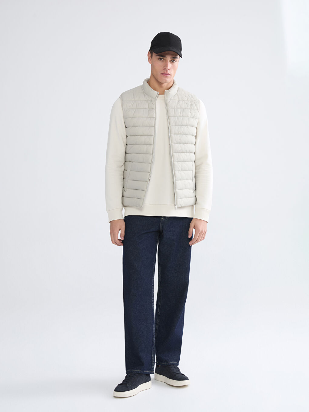 Standard-Fit High-Neck Puffer Vest-1