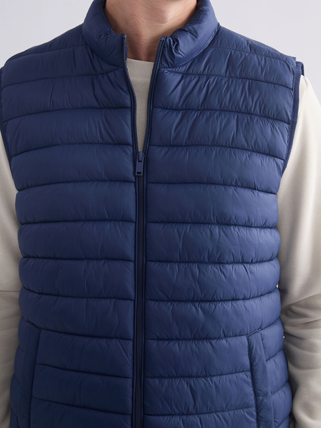 Standard-Fit High-Neck Puffer Vest-2