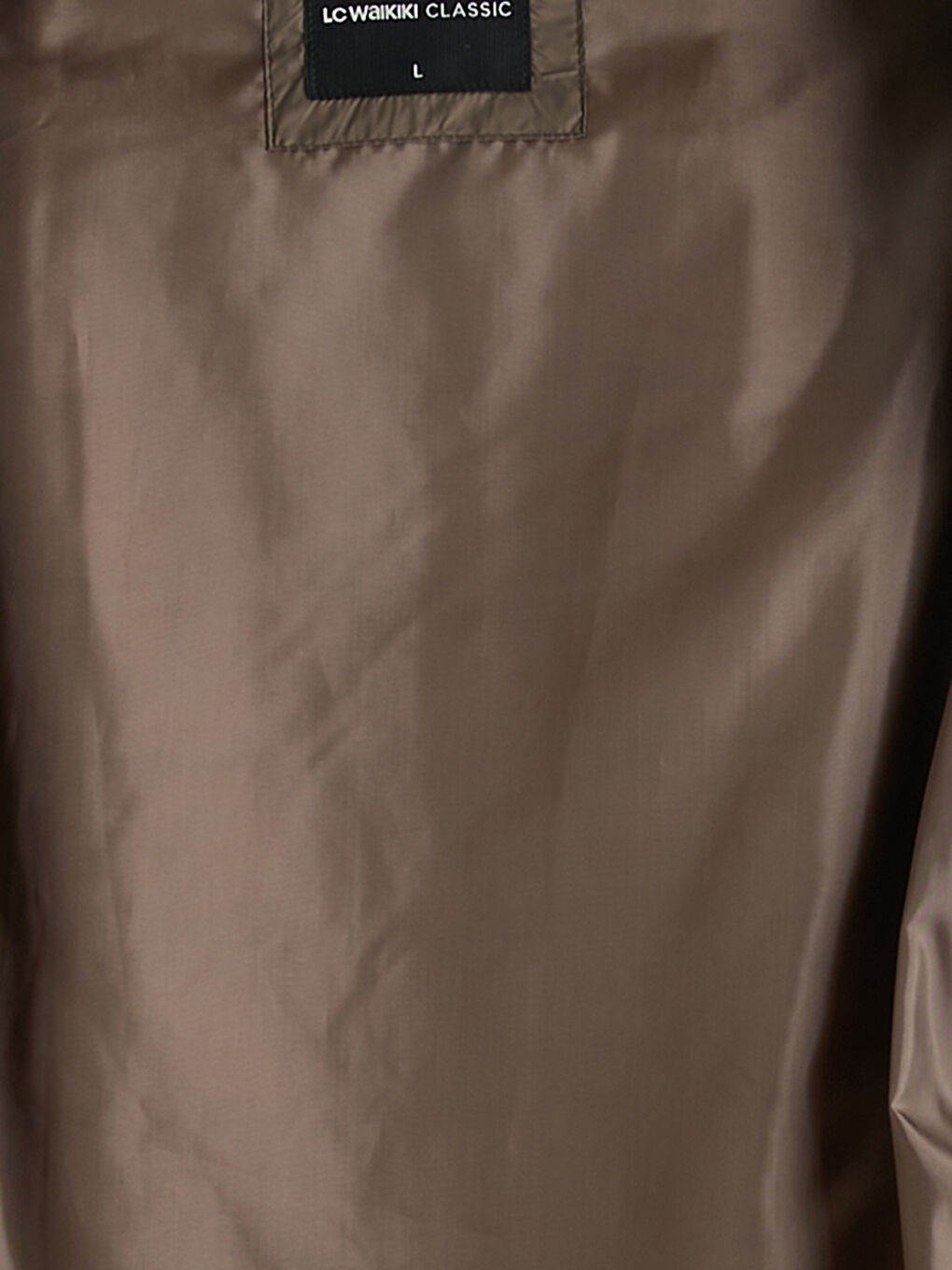 Kahverengi Standart Kalıp Dik Yaka Erkek Şişme Mont-1