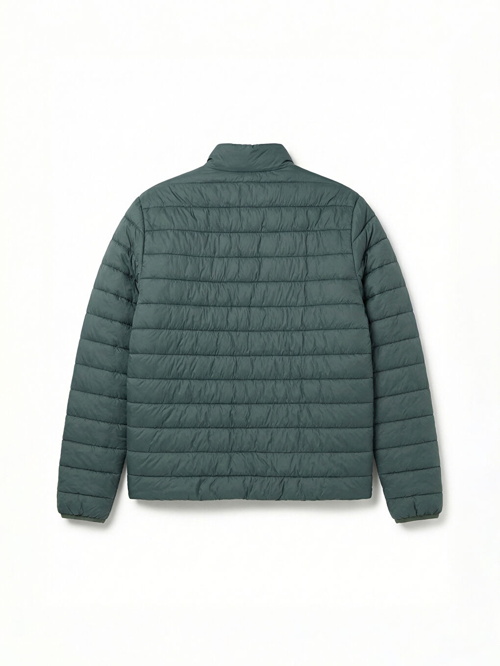 Yeşil Standart Kalıp Dik Yaka Erkek Şişme Mont-7