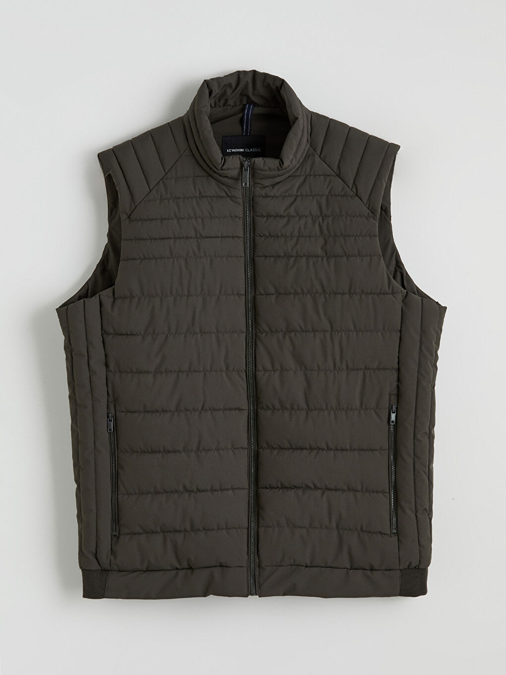 Haki Standart Kalıp Dik Yaka Erkek Şişme Yelek-10