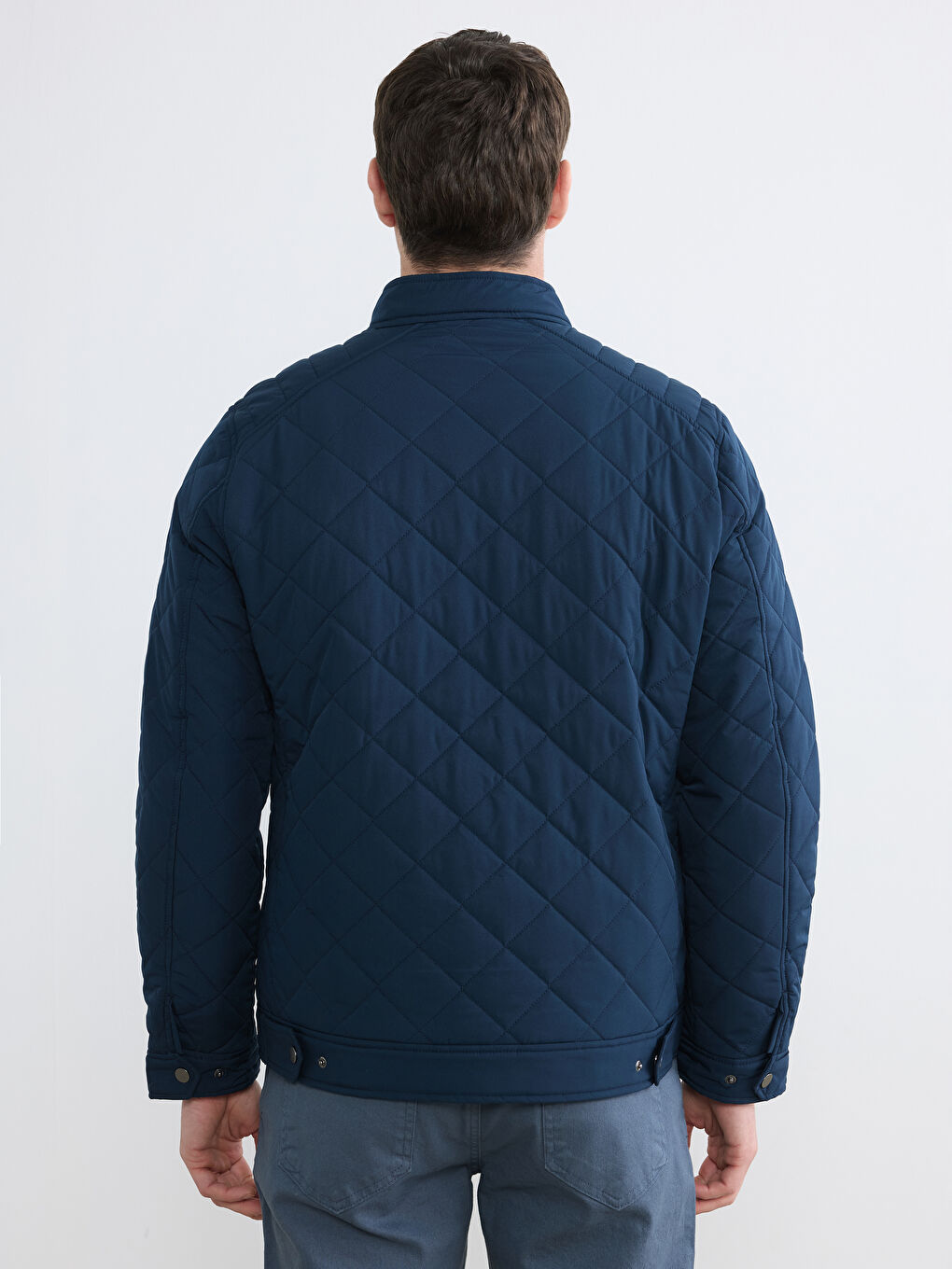 Lacivert Standart Kalıp Kapitoneli Erkek Mont-4