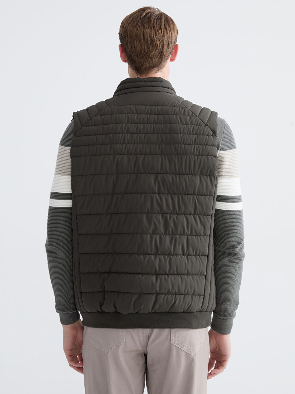 Standard Fit Funnel Neck Men's Puffer Gilet-8