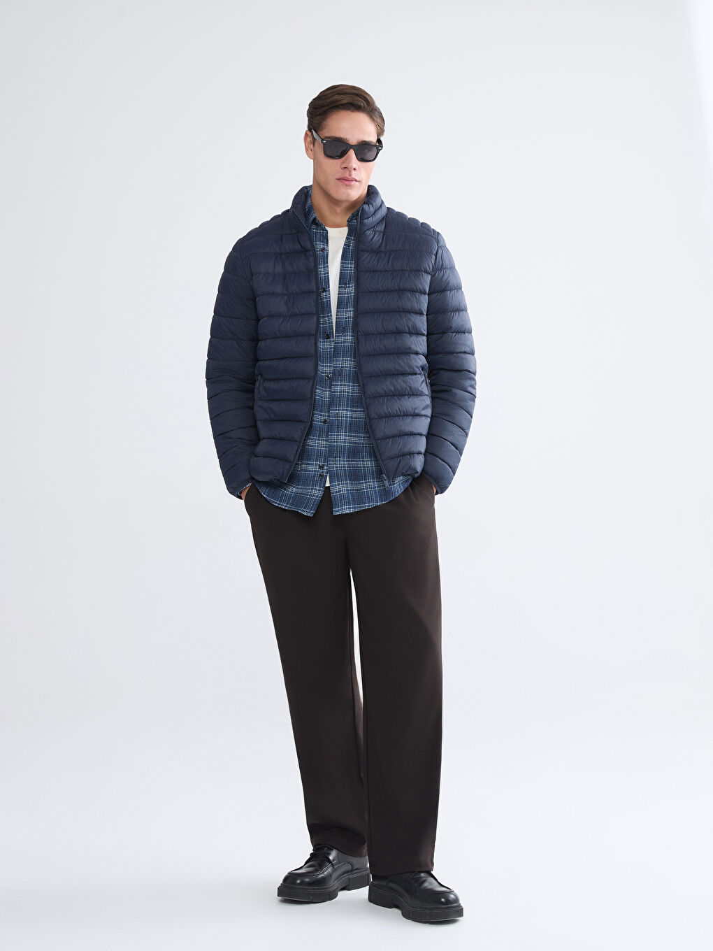 Мужчины Синий Пуховое пальто-1
