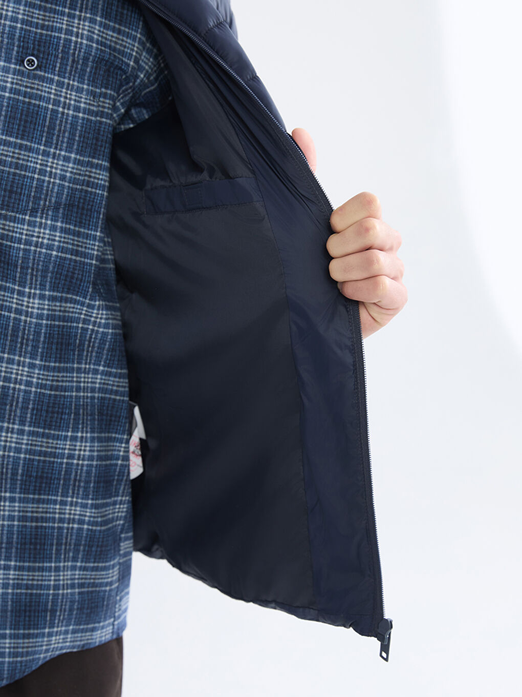 Мужчины Синий Пуховое пальто-3