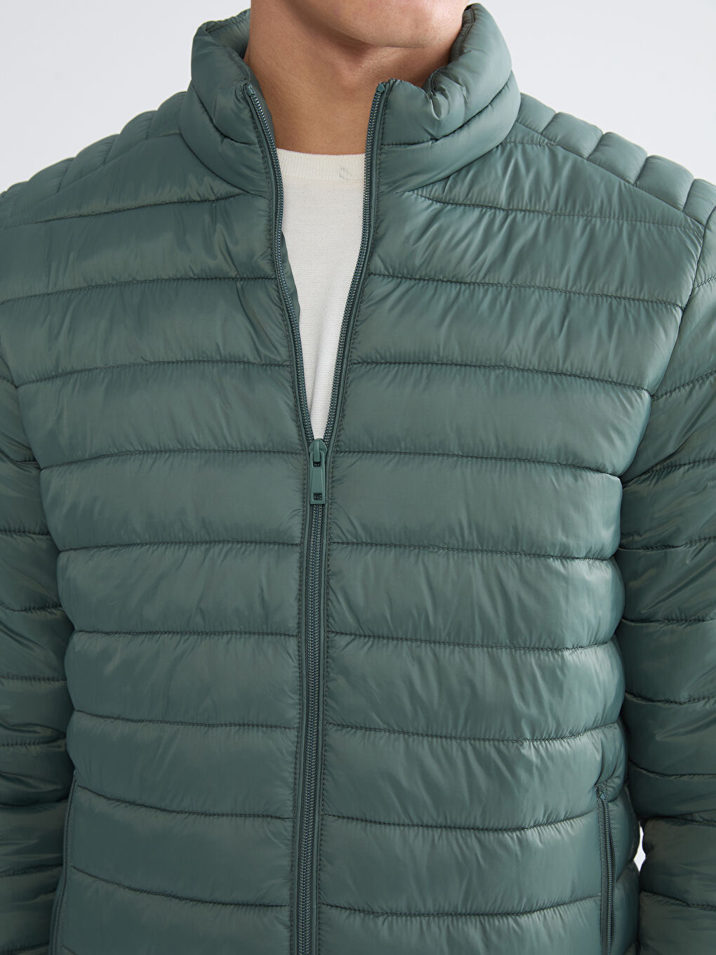 Мужчины Зелёный Пуховое пальто-2