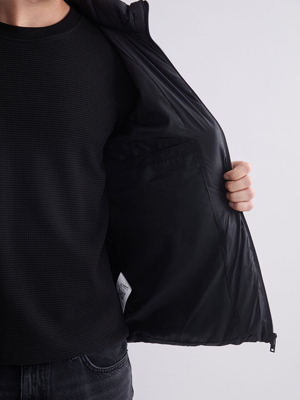 Мужчины Черный Пуховое пальто-3