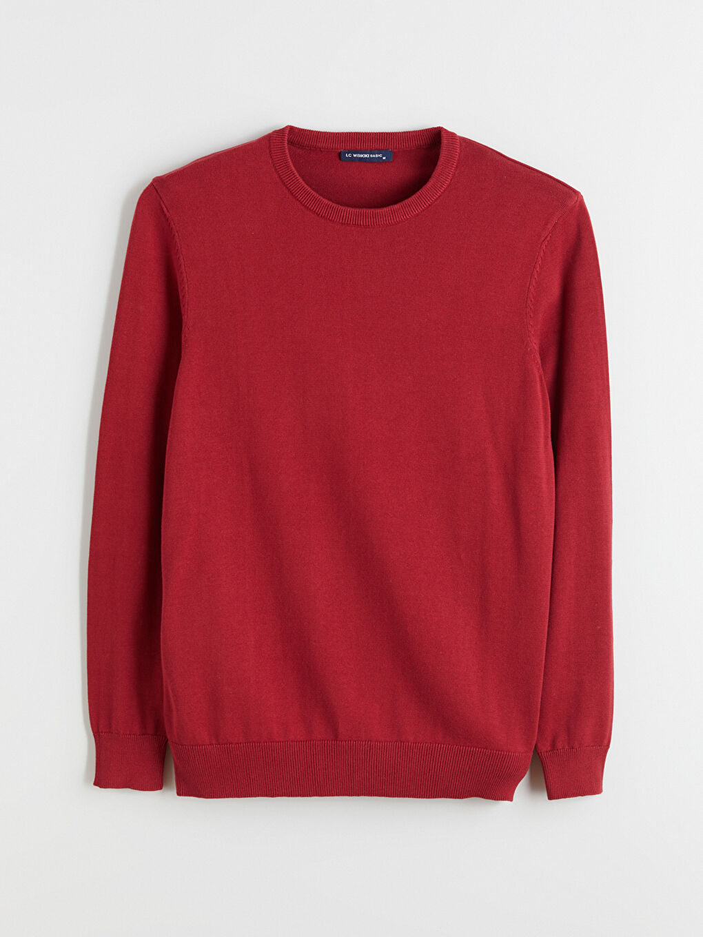 Crew Neck Long Sleeve Men's Tricot Sweater-4