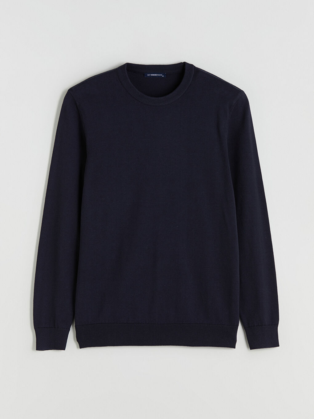 Пуловер с кръгло деколте и дълъг ръкав за мъже от трико-4