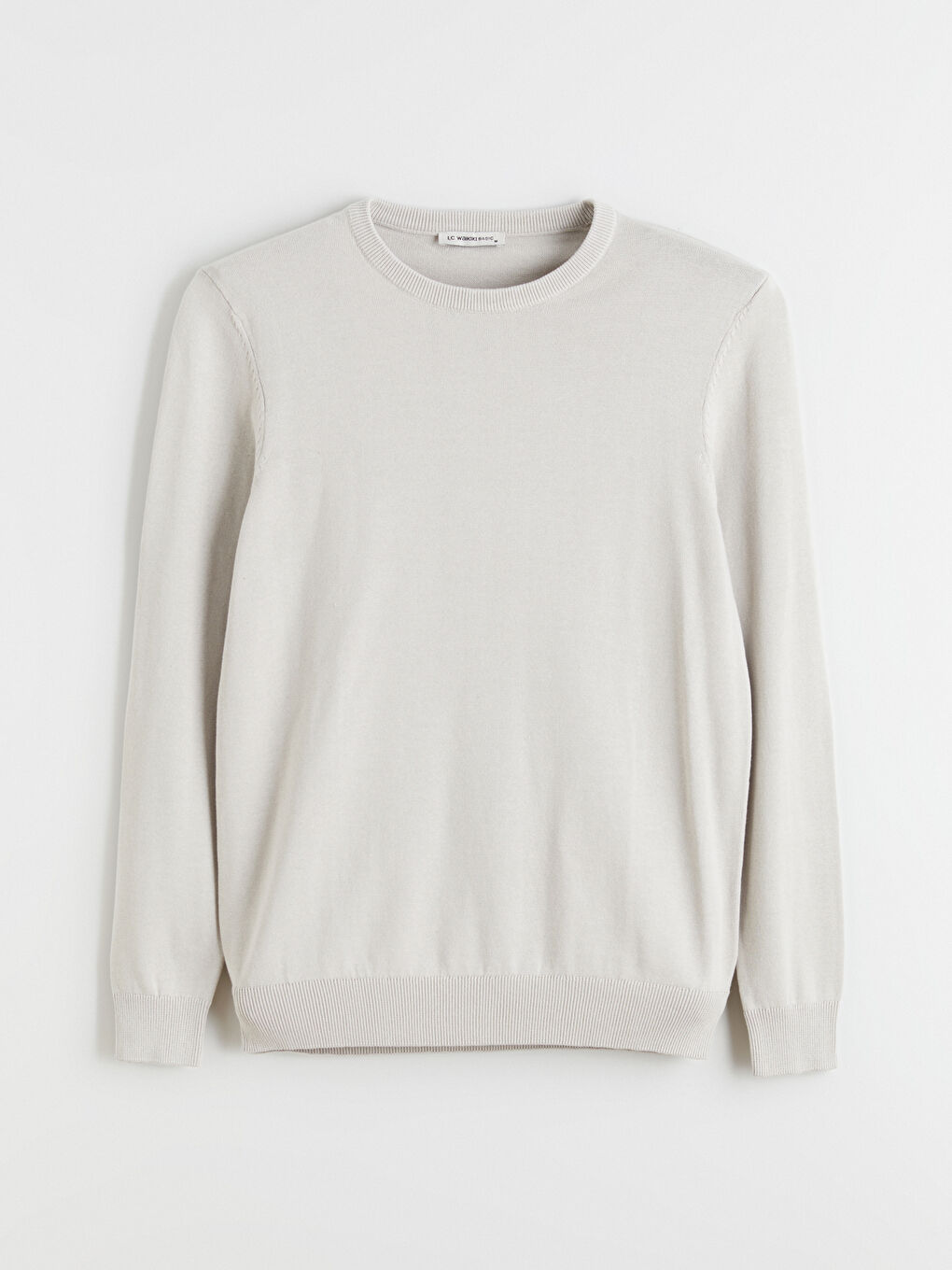 Мужской трикотажный свитер с круглым вырезом и длинными рукавами-4