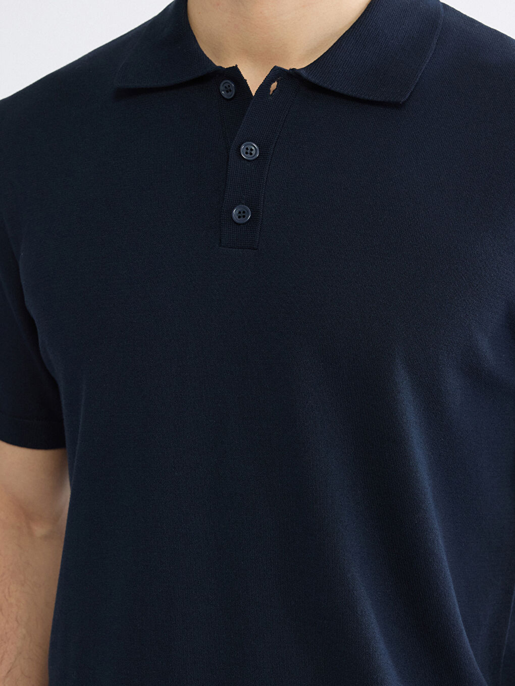 Lacivert Polo Yaka Erkek Triko Kazak-2