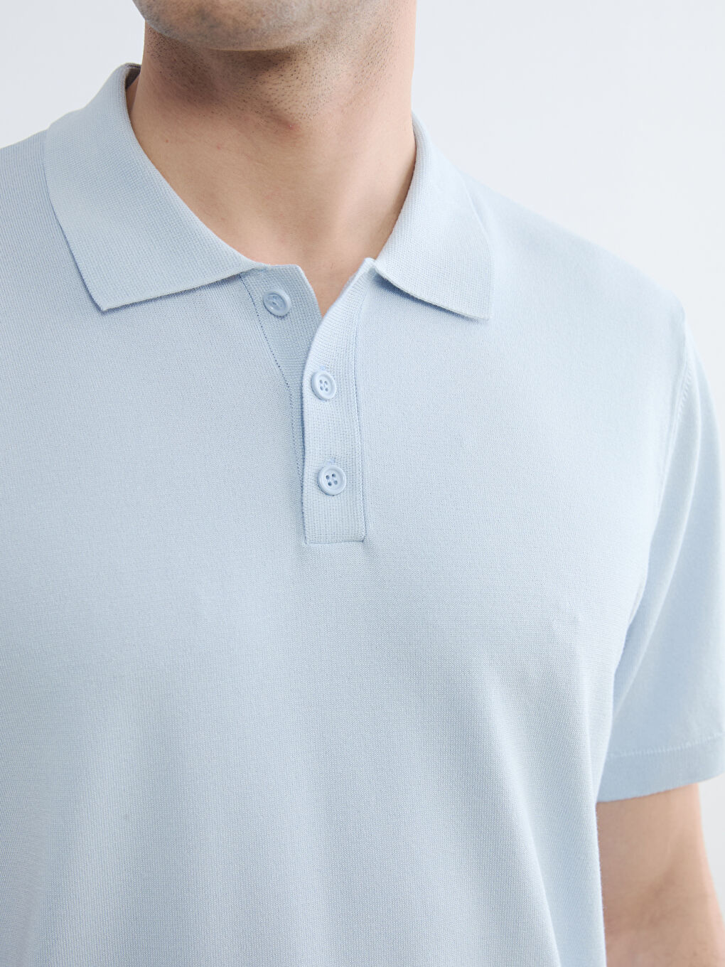 Mavi Polo Yaka Erkek Triko Kazak-2