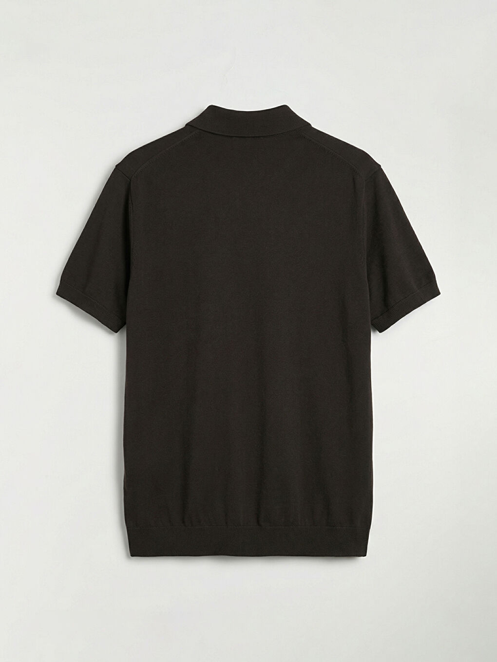 Kahverengi Polo Yaka Erkek Triko Kazak-1