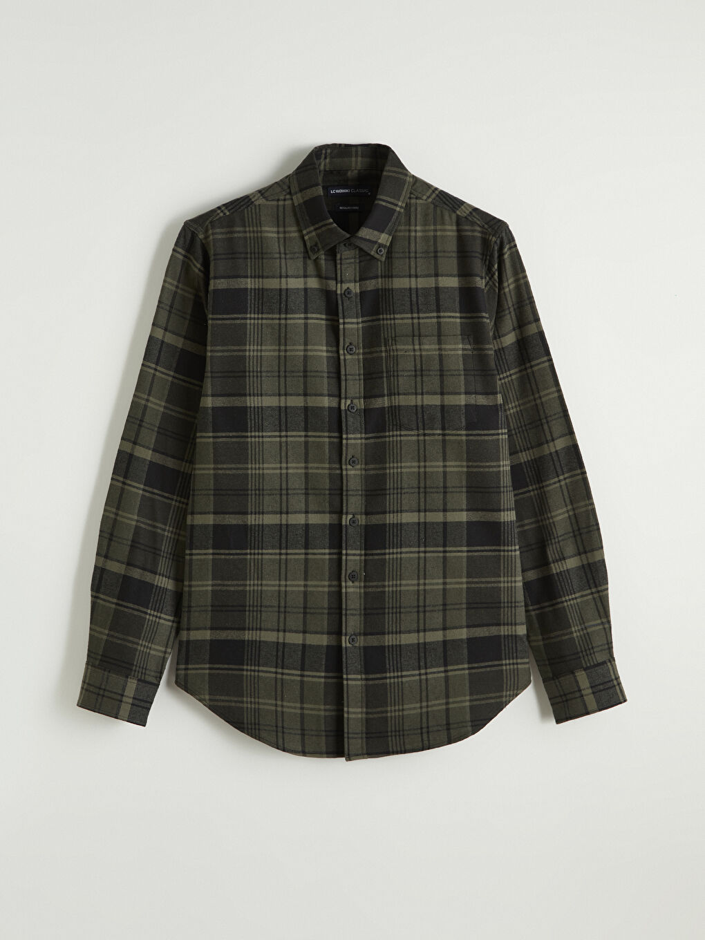 Стандартная клетчатая габардиновая мужская рубашка-4