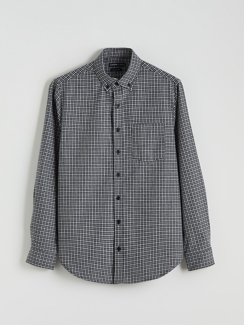 Regular Fit Long Sleeve Plaid Gabardine Men's Shirt-4