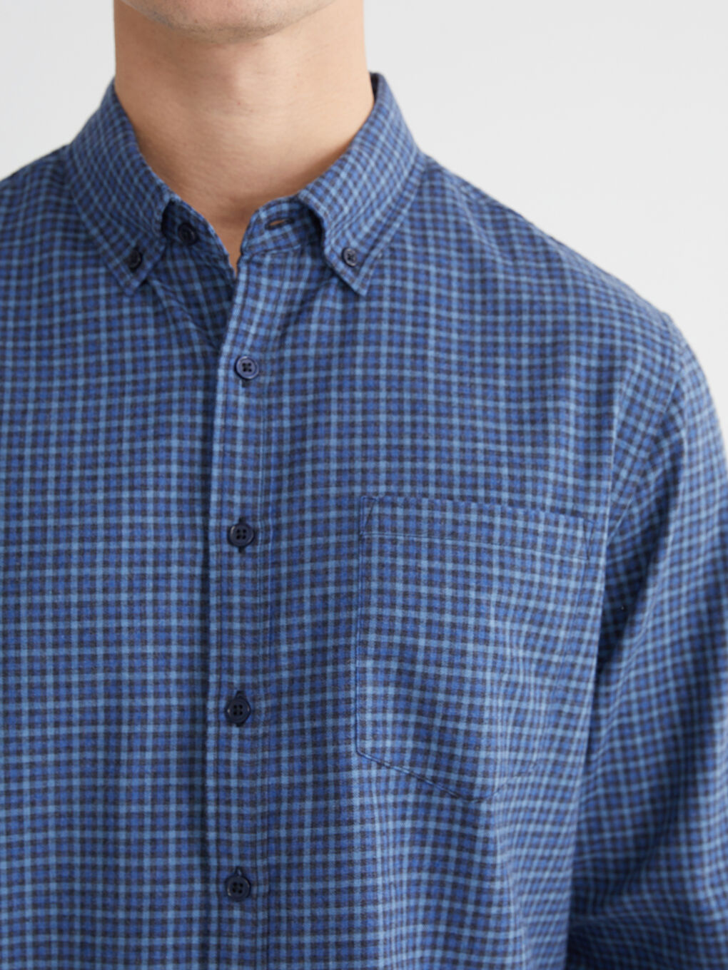 Regular Fit Long Sleeve Plaid Gabardine Men's Shirt-2