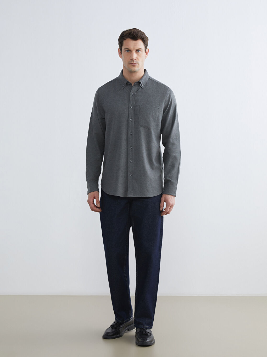 Regular Fit Gabardine Men's Shirt-1