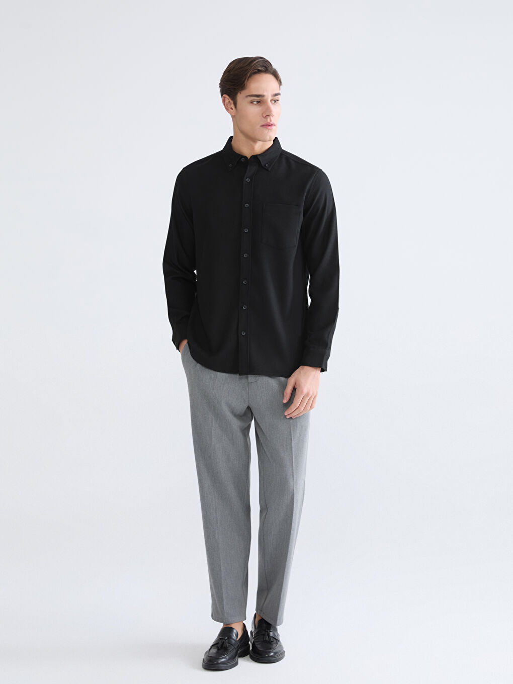 Regular Fit Gabardine Men's Shirt-1