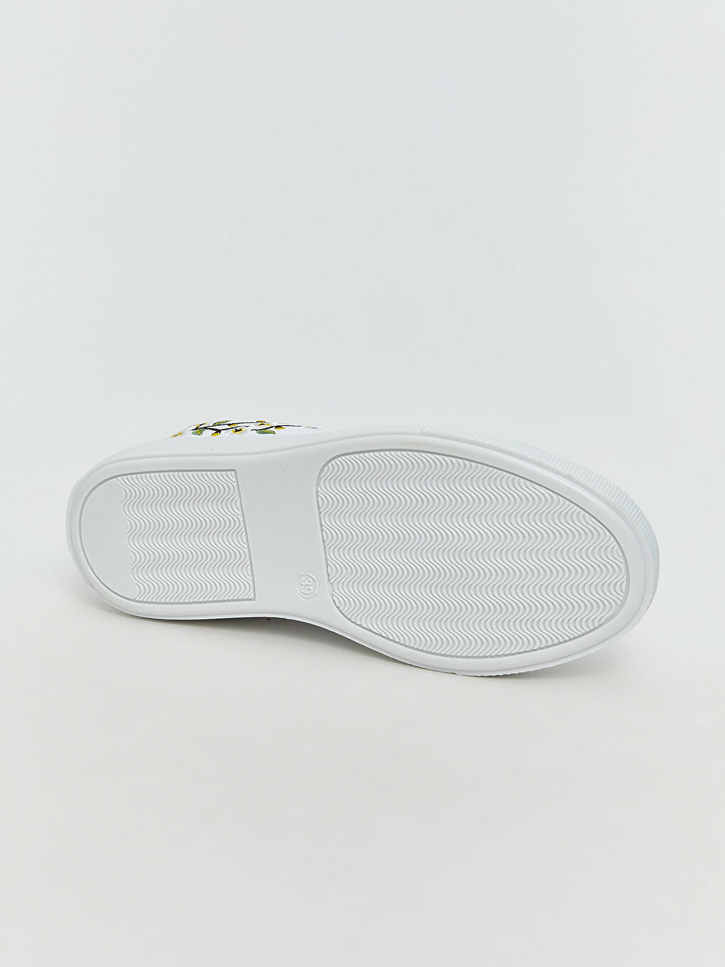 Beyaz Çiçek Nakışlı Kadın Spor Ayakkabı-3