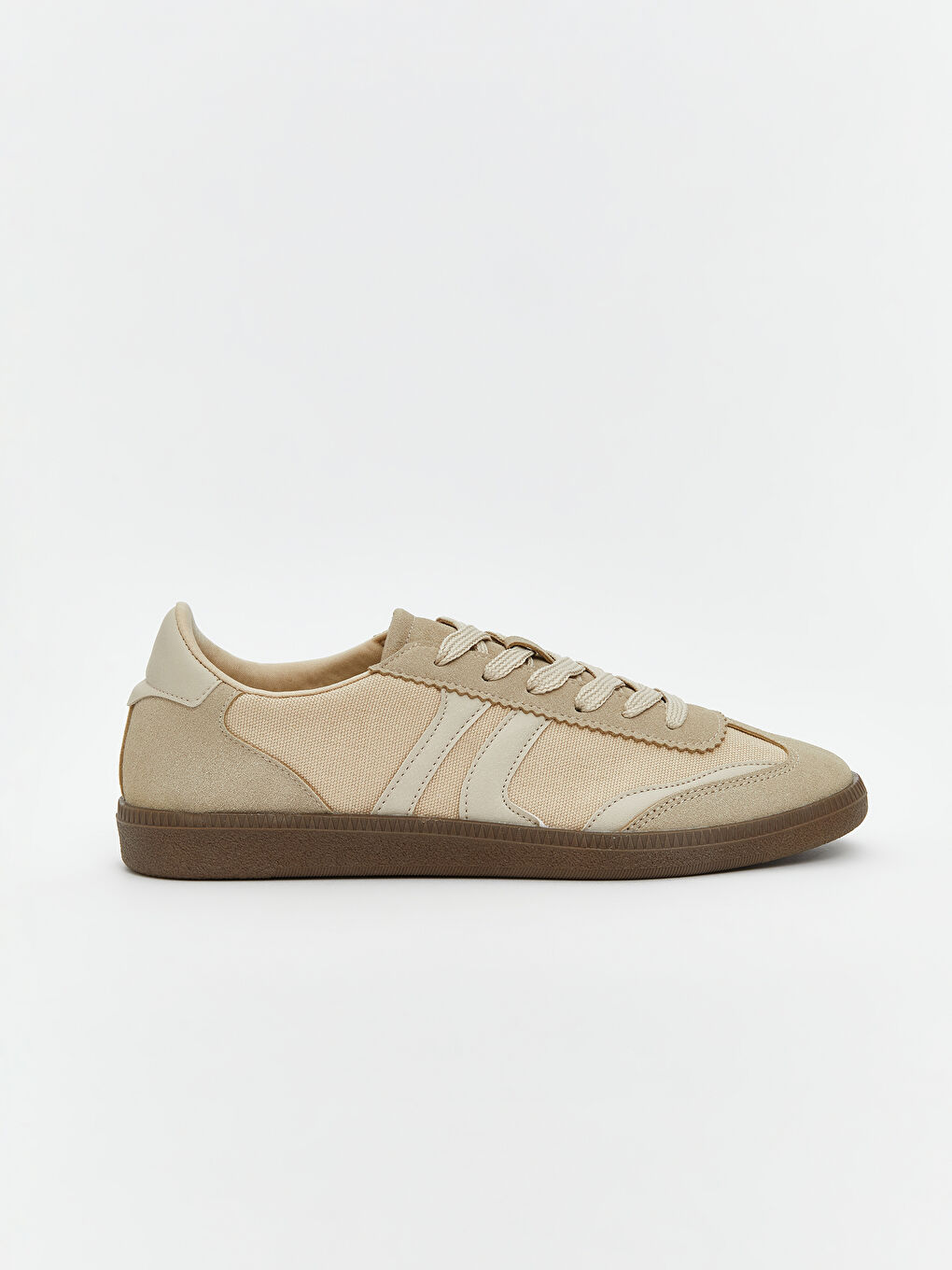 Bej Bağcıklı Kadın Spor Ayakkabı-2