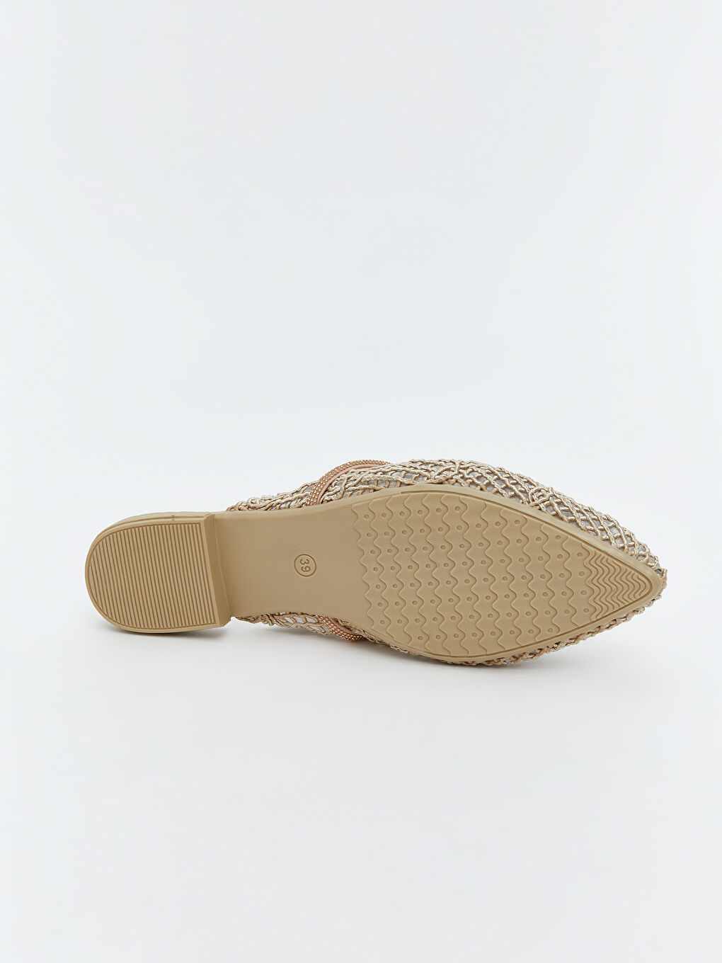 Bej Sivri Burunlu Kadın Terlik-3