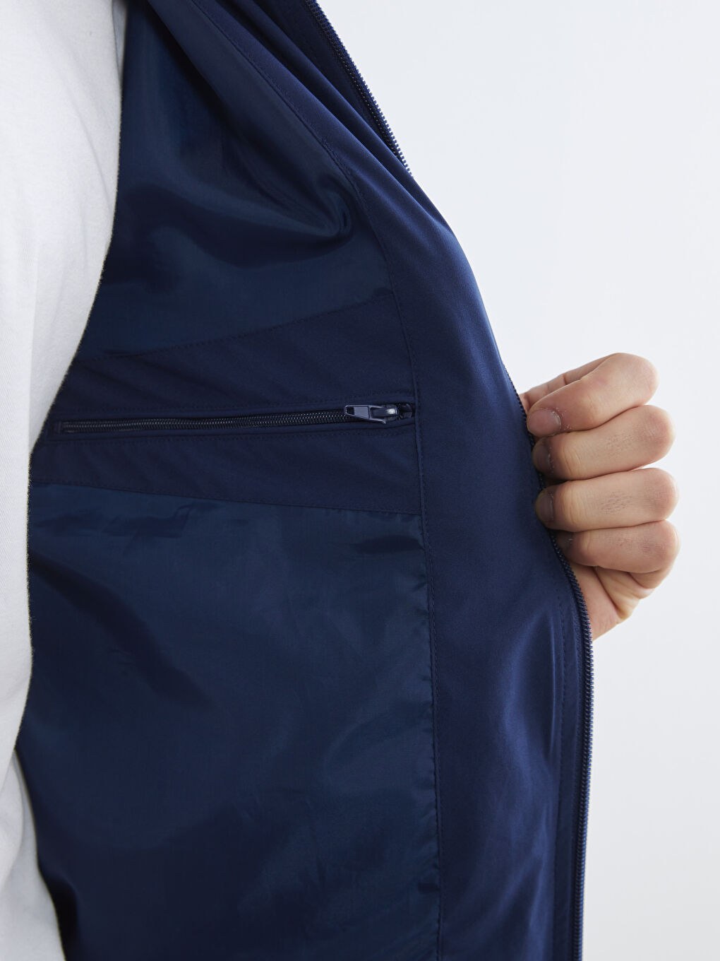 Lacivert Standart Kalıp Kolej Yaka Erkek Mont-3