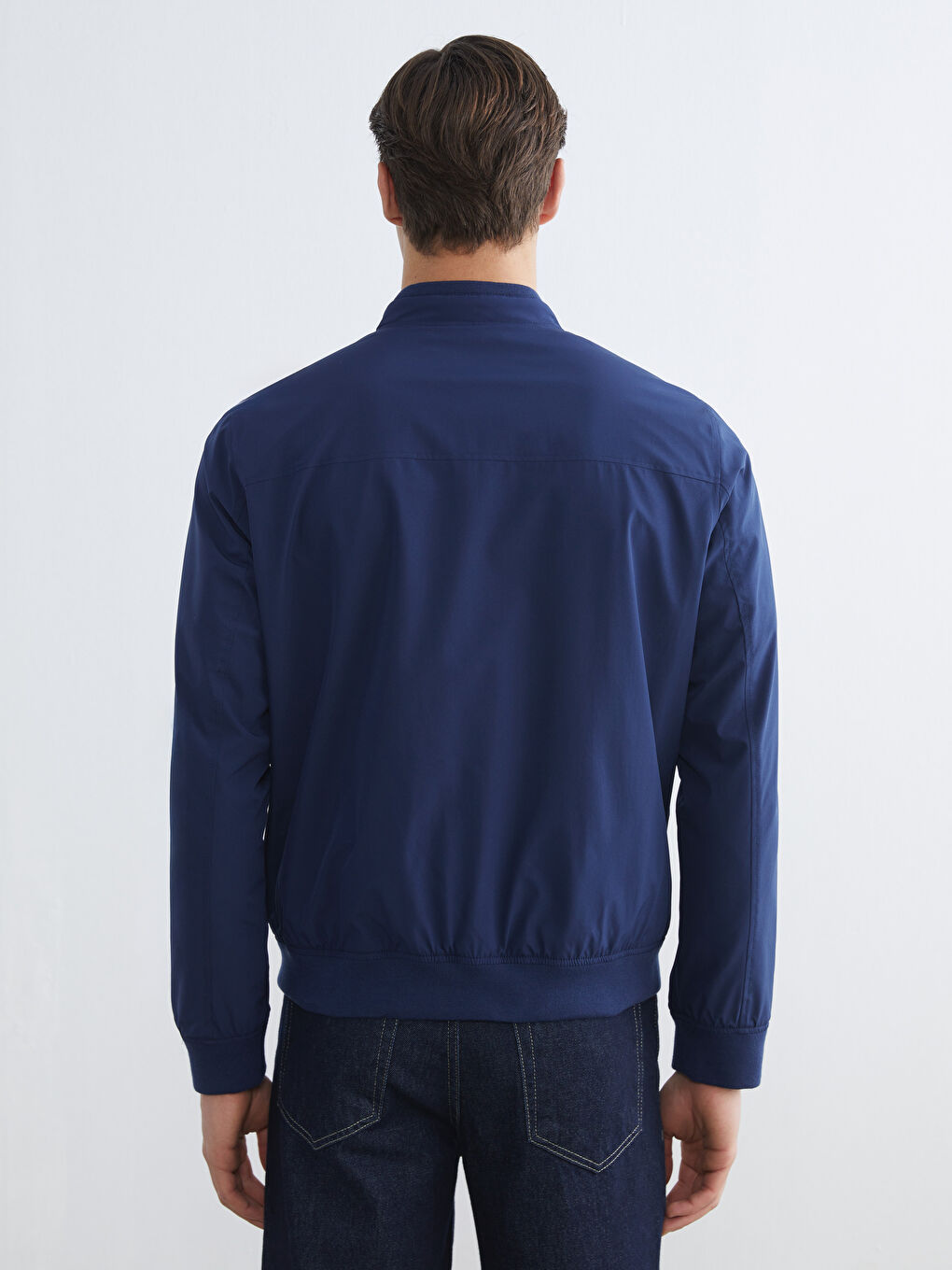 Lacivert Standart Kalıp Kolej Yaka Erkek Mont-4