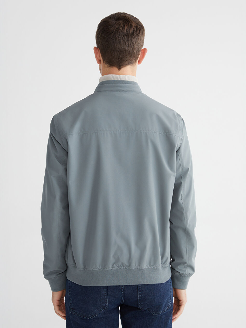 Yeşil Standart Kalıp Kolej Yaka Erkek Mont-4