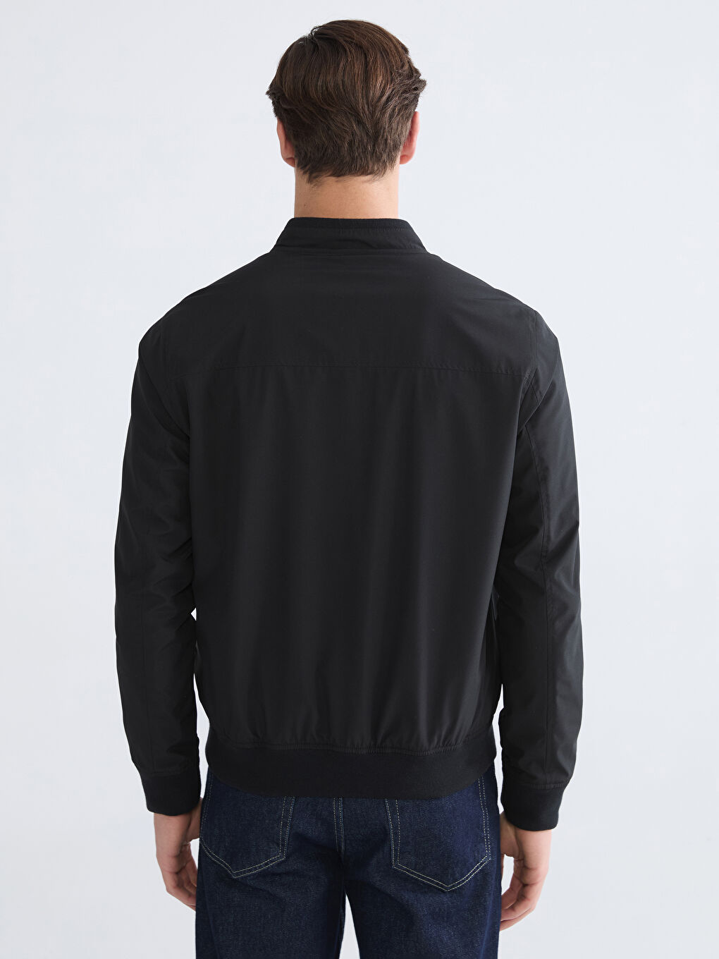 Siyah Standart Kalıp Kolej Yaka Erkek Mont-8