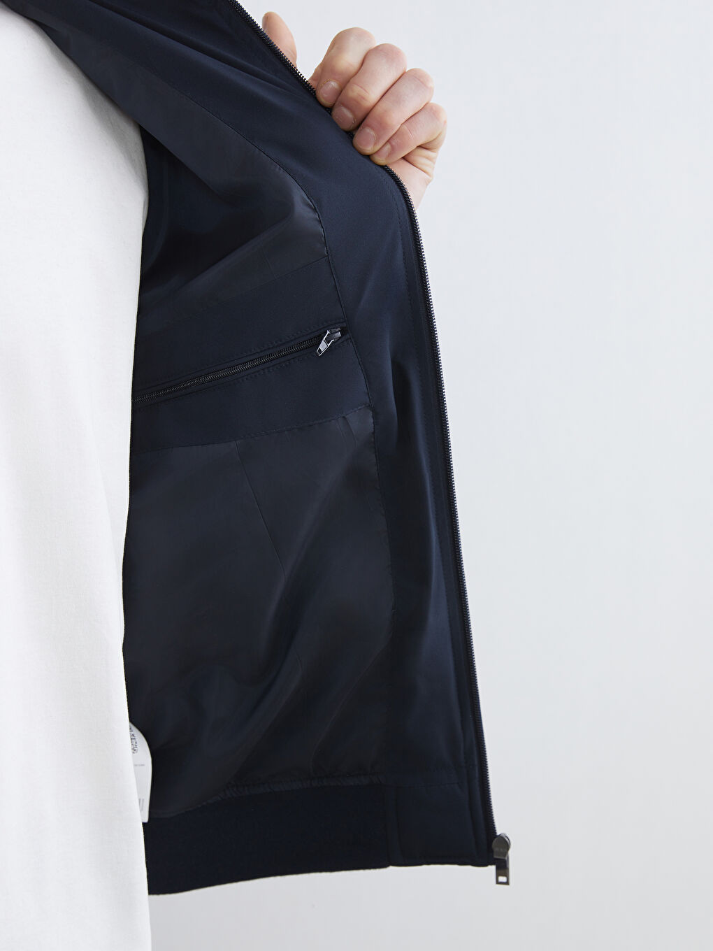 Lacivert Standart Kalıp Kolej Yaka Erkek Mont-6