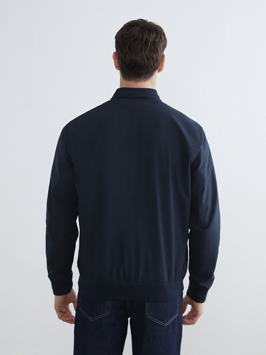 Lacivert Standart Kalıp Kolej Yaka Erkek Mont-8