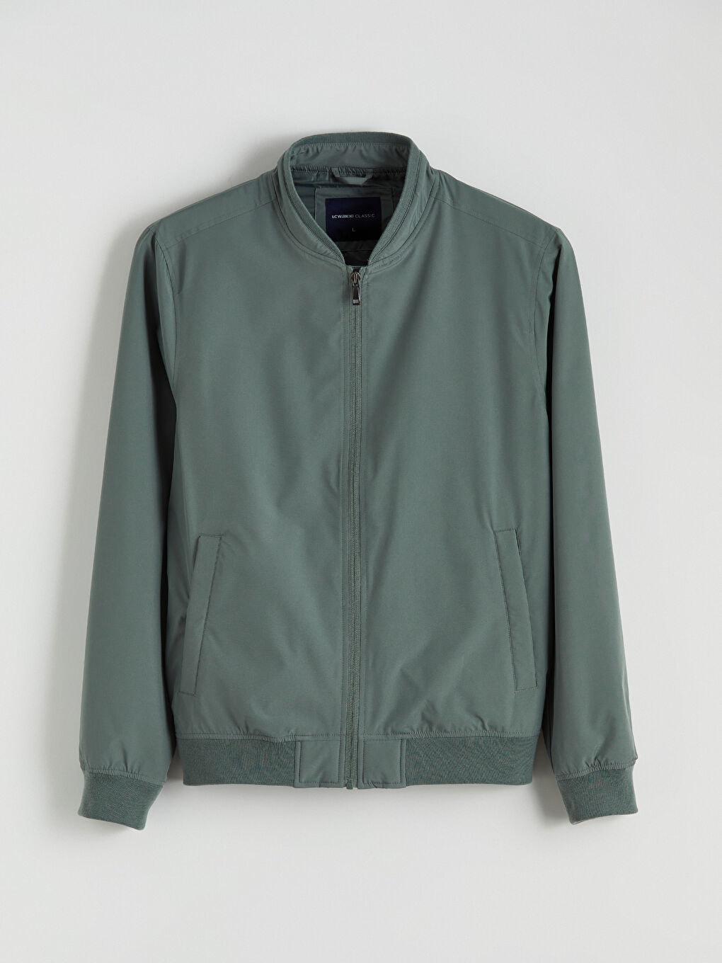 Yeşil Standart Kalıp Kolej Yaka Erkek Mont-5