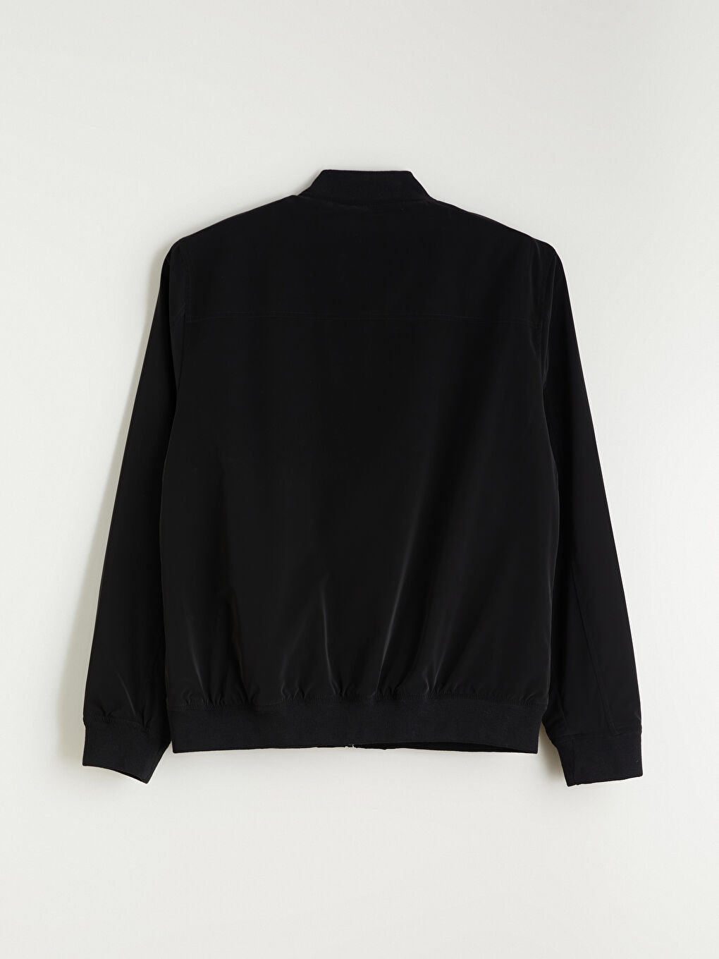 Siyah Standart Kalıp Kolej Yaka Erkek Bomber Mont-7