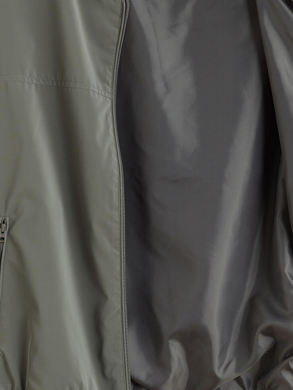 Haki Standart Kalıp Kolej Yaka Erkek Bomber Mont-6