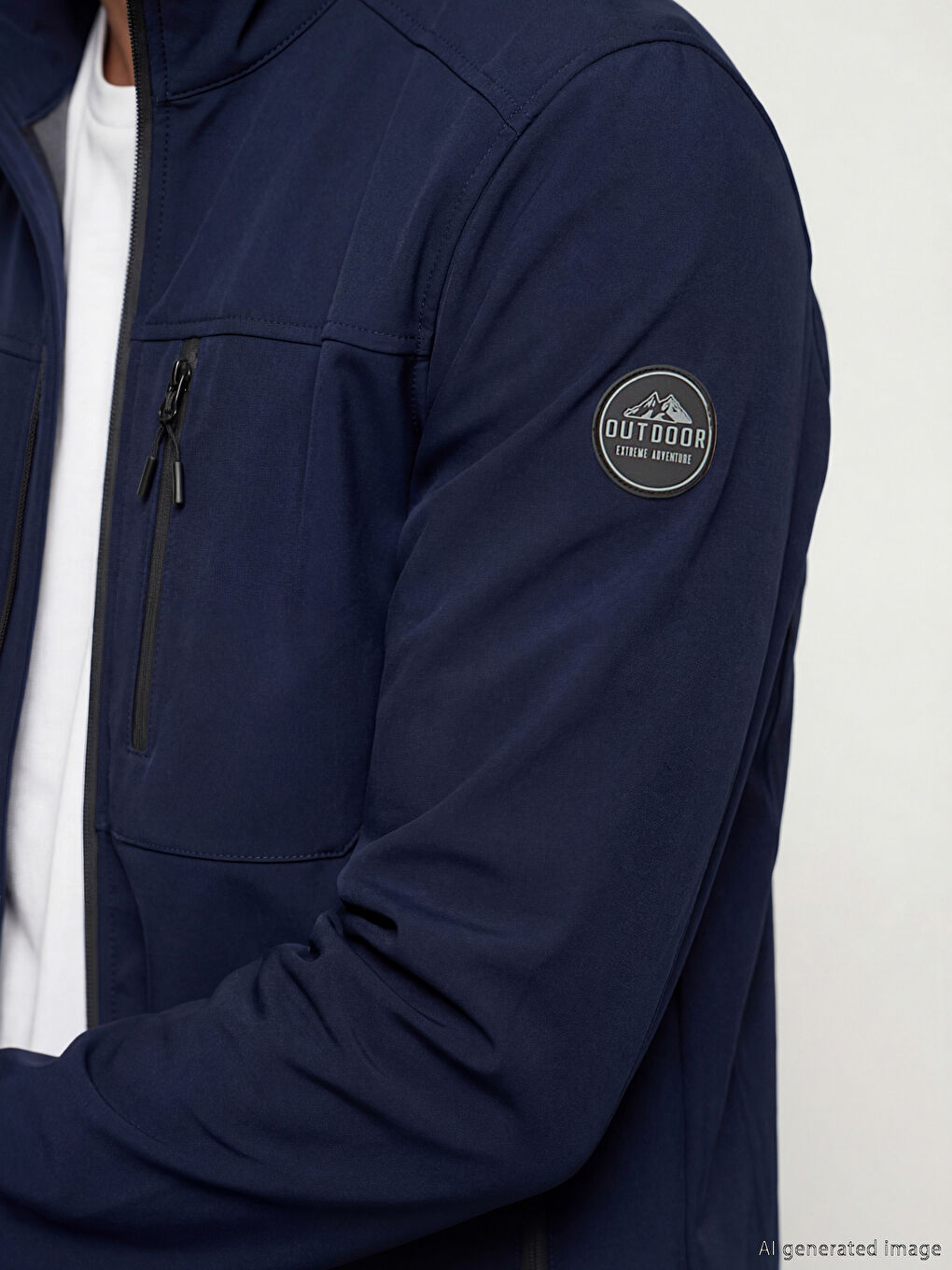 Lacivert Regular Fit Dik Yaka Erkek Mont-1