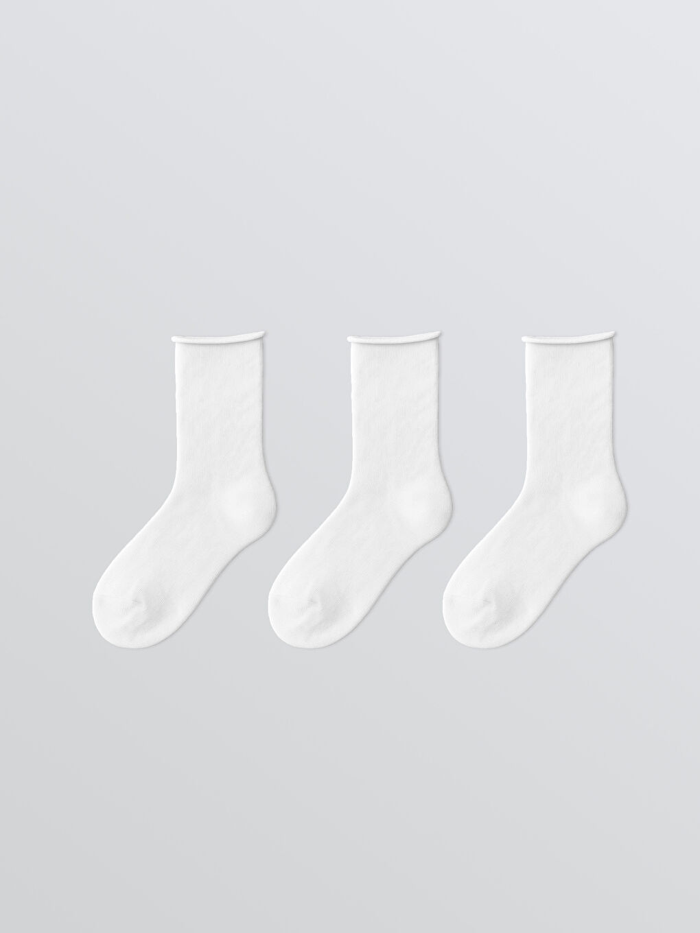 Beyaz Kadın Soket Çorap 3'lü
