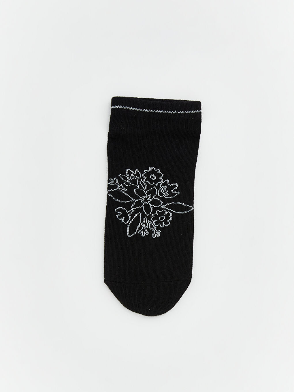 Siyah Desenli Kadın Patik Çorap 3'lü-1