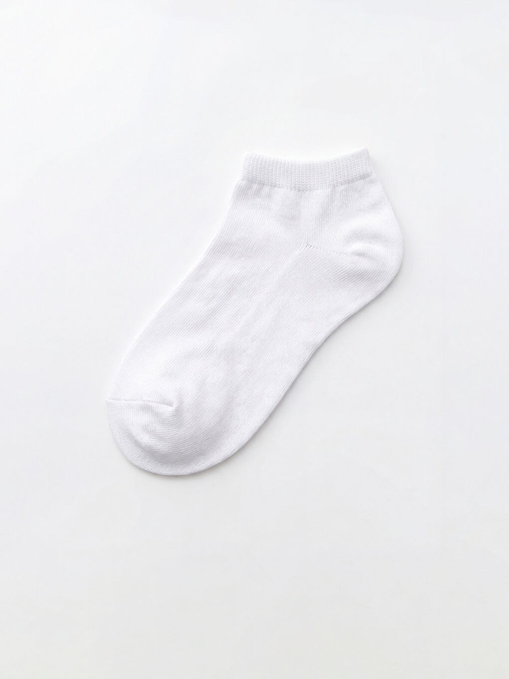 Beyaz Kadın Düz Patik Çorap 5'li-1