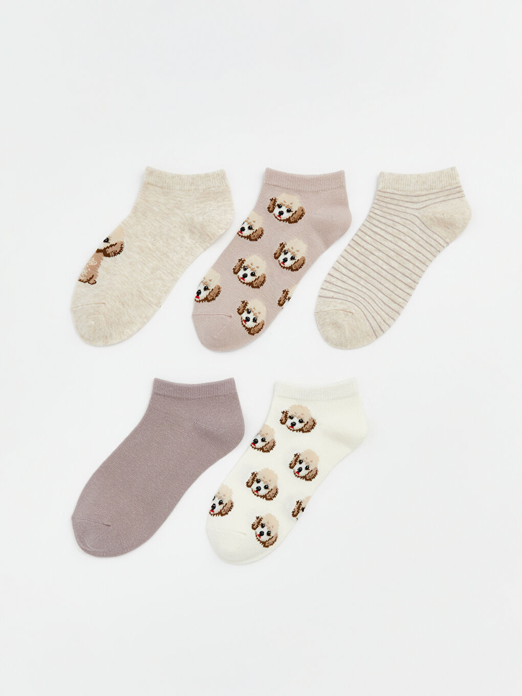 Women's Patterned Ankle Socks - Set of 5