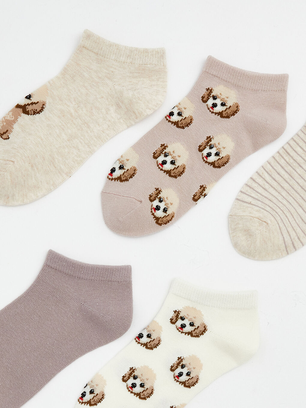 Women's Patterned Ankle Socks - Set of 5-2