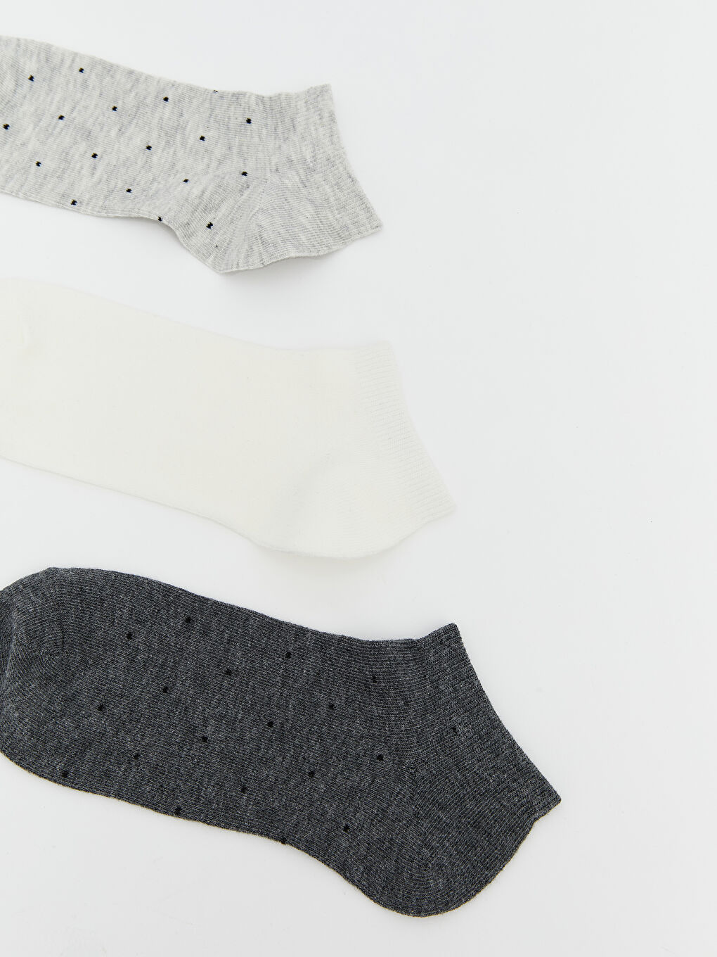 Gri Desenli Kadın Patik Çorap 5'li-1