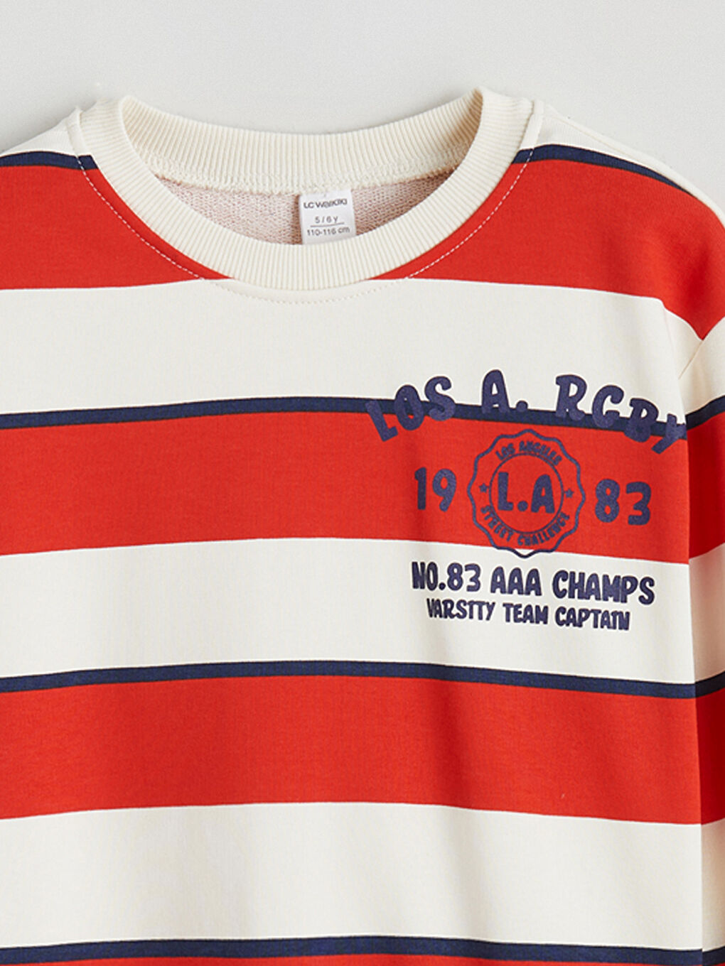 Bej Bisiklet Yaka Erkek Çocuk Sweatshirt-1