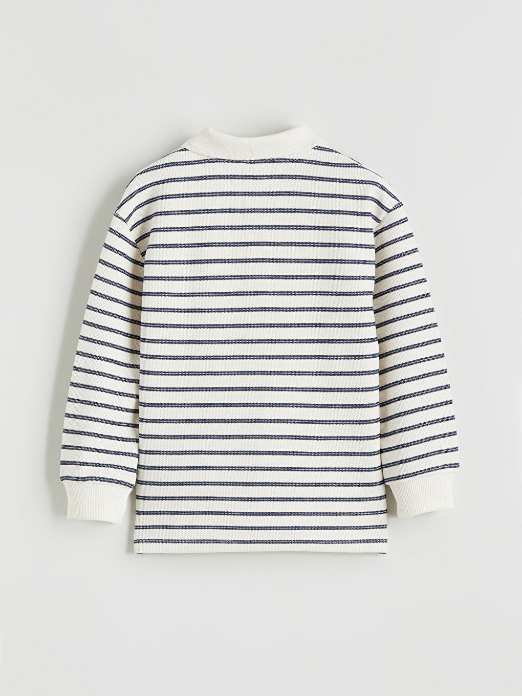 Bej Polo Yaka Çizgili Erkek Çocuk Tişört-2