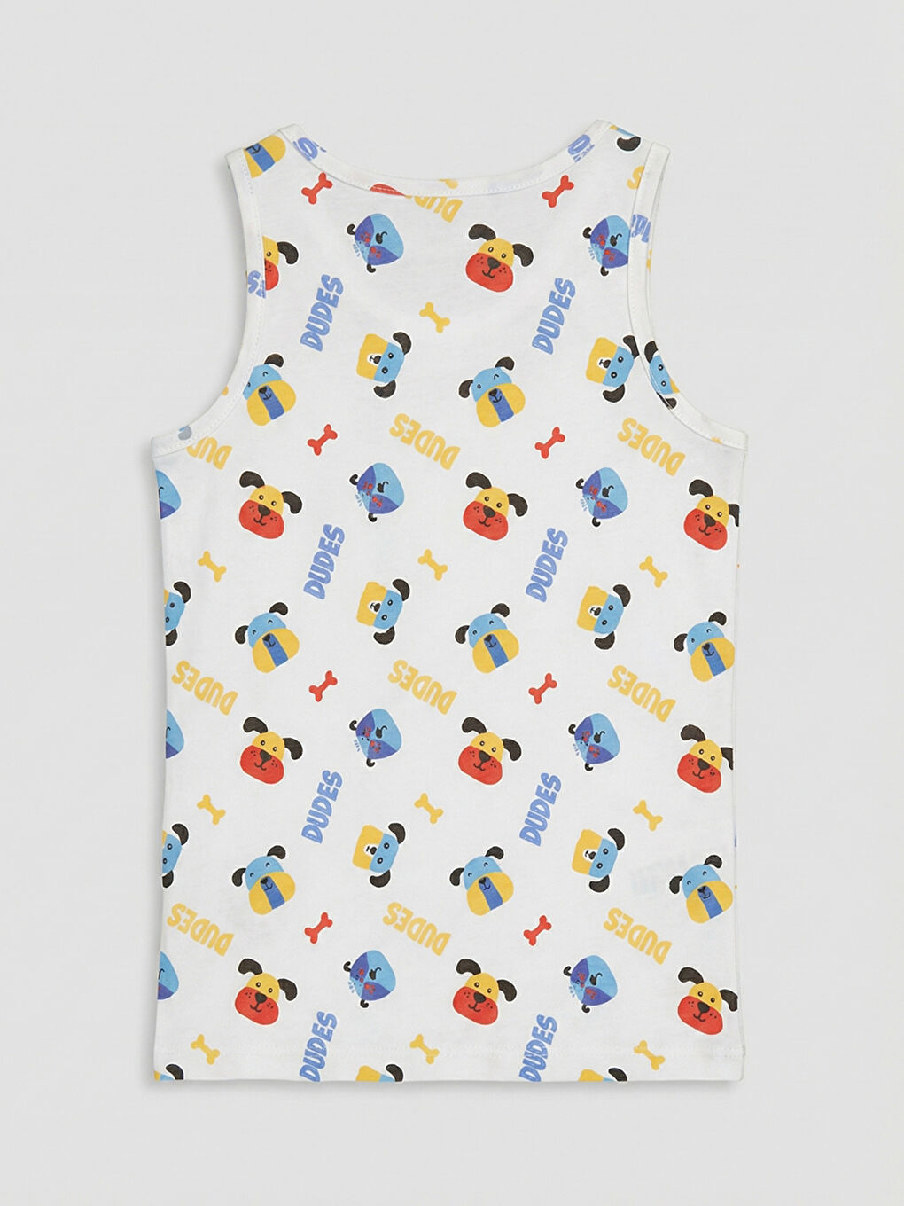 Beyaz Baskılı Erkek Çocuk Atlet-1