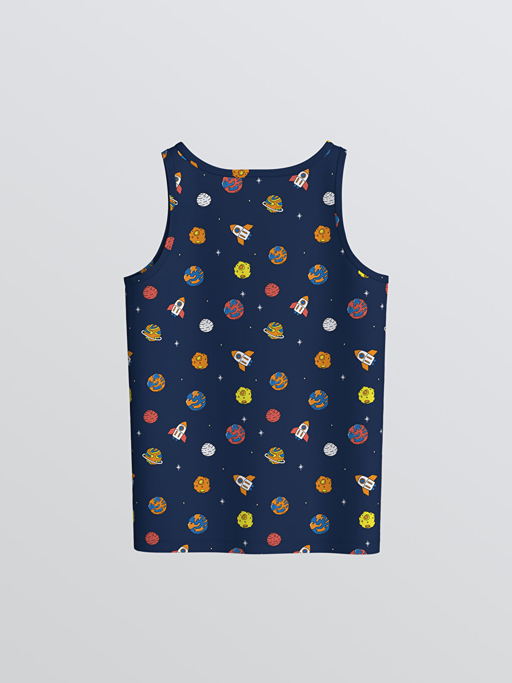 Lacivert Desenli Erkek Çocuk Atlet 2'li-2